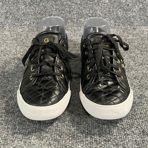 * G By Guess Backer Black Quilted Canvas Sneakers Sz 6.5